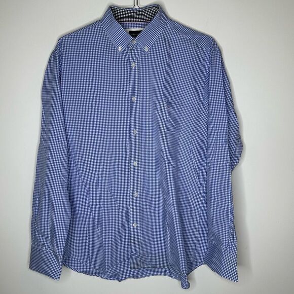 Eden Park Paris XL Blue and White Gingham LS Button Down‎ Shirt - Picture 5 of 9